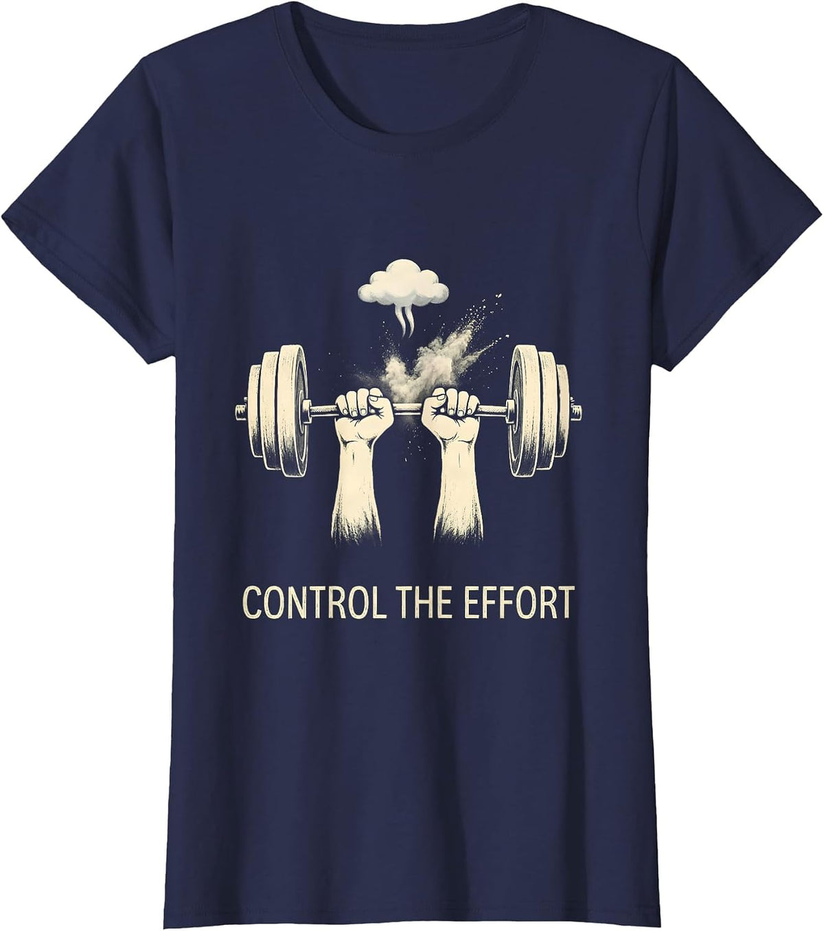 Women's Control The Effort Stoic Philosophy Quote Marcus Aurelius T-Shirt - Navy Blue