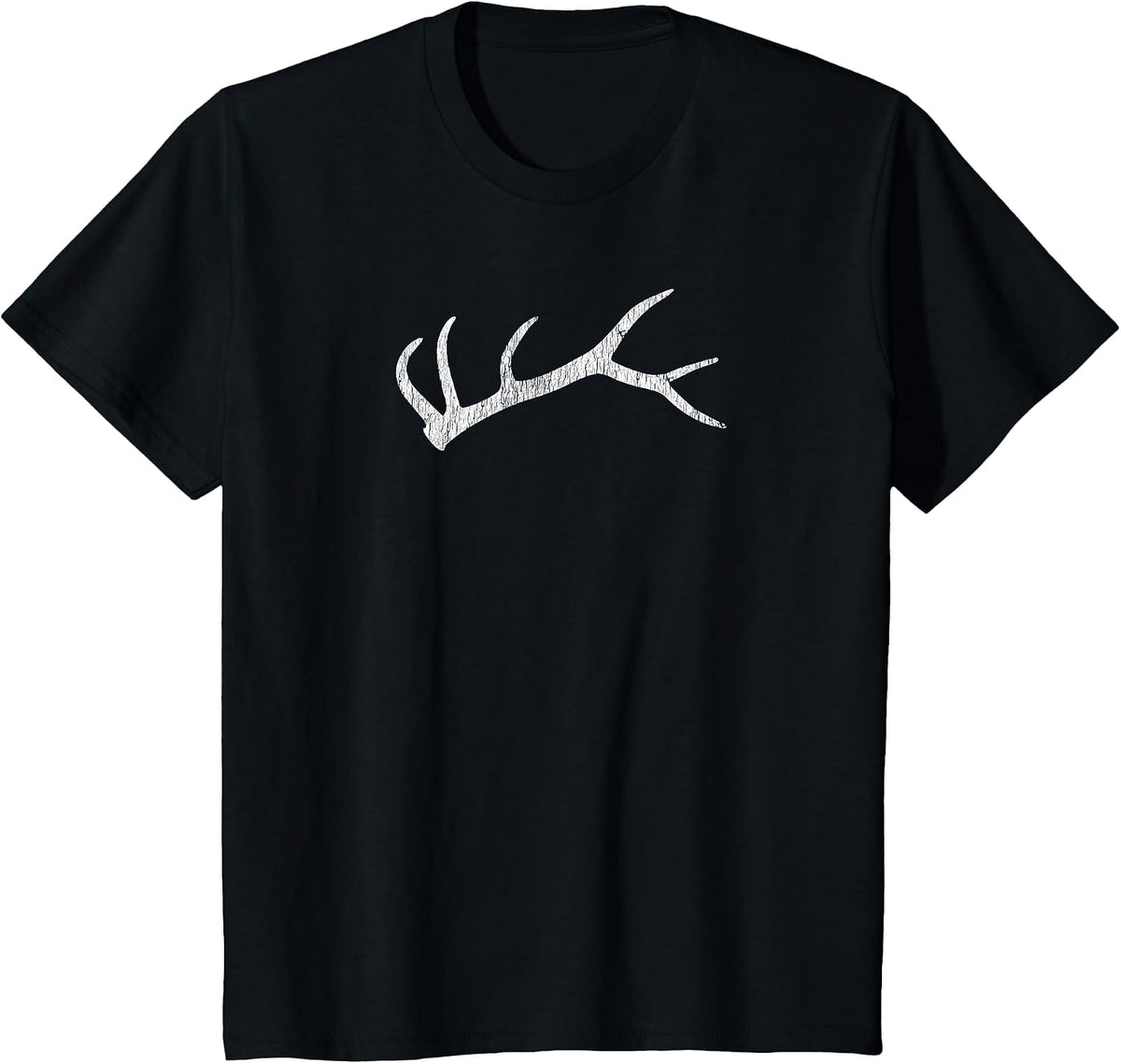 Elk Shed Rack Horn Hunting T-Shirt - Black