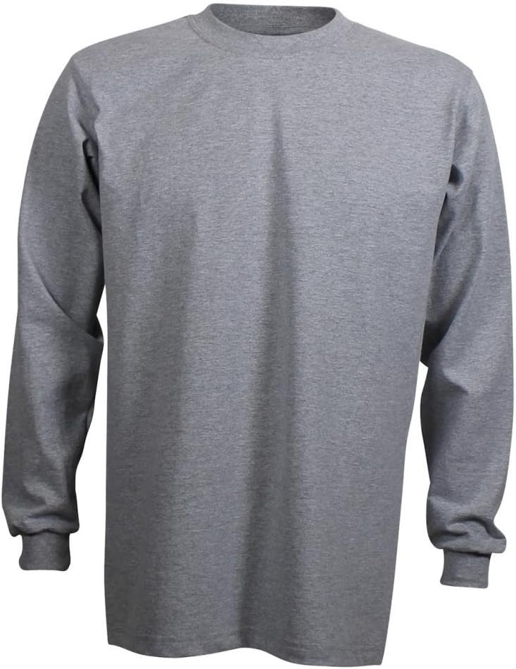 Enkalda Men's Premium Heavyweight Long Sleeve T-Shirt - Heather Grey
