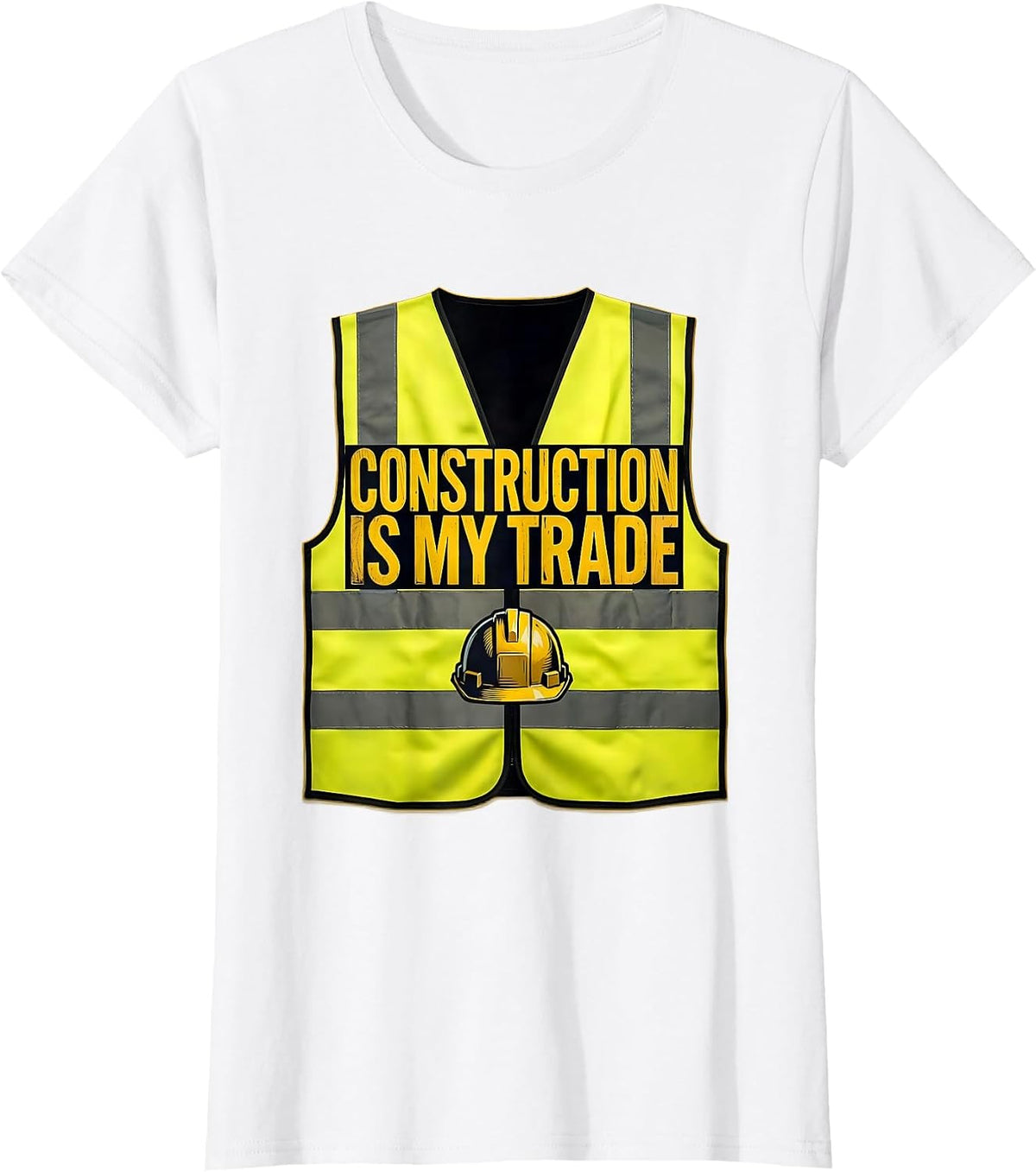 Construction Is My Trade Wood Type Letterpress Trade Worker T-Shirt - White