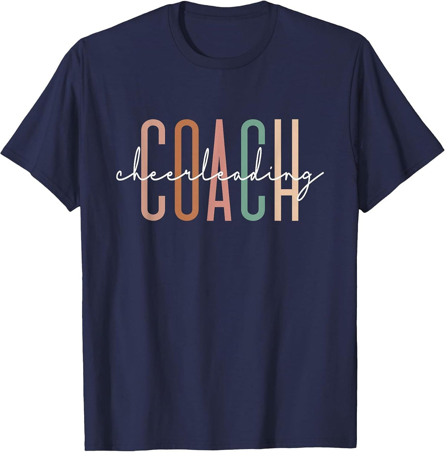 Cheerleading Coach Cute Cheer for Coach Appreciation T-Shirt - Navy Blue