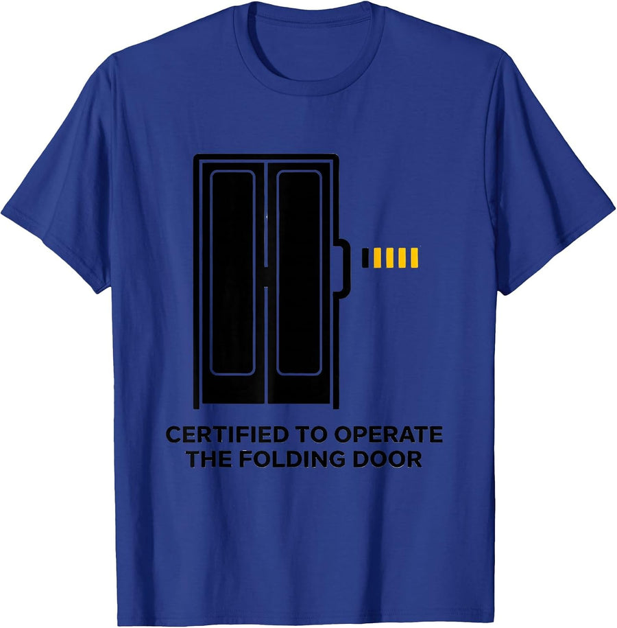 Certified To Operate The Folding Door Funny School Bus T-Shirt - Royal Blue