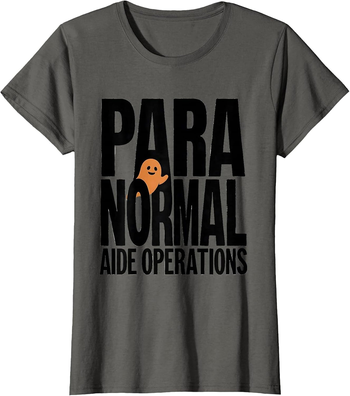 Women's Para Normal Aide Operations Funny Ghost Paraprofessional T-Shirt - Asphalt Grey