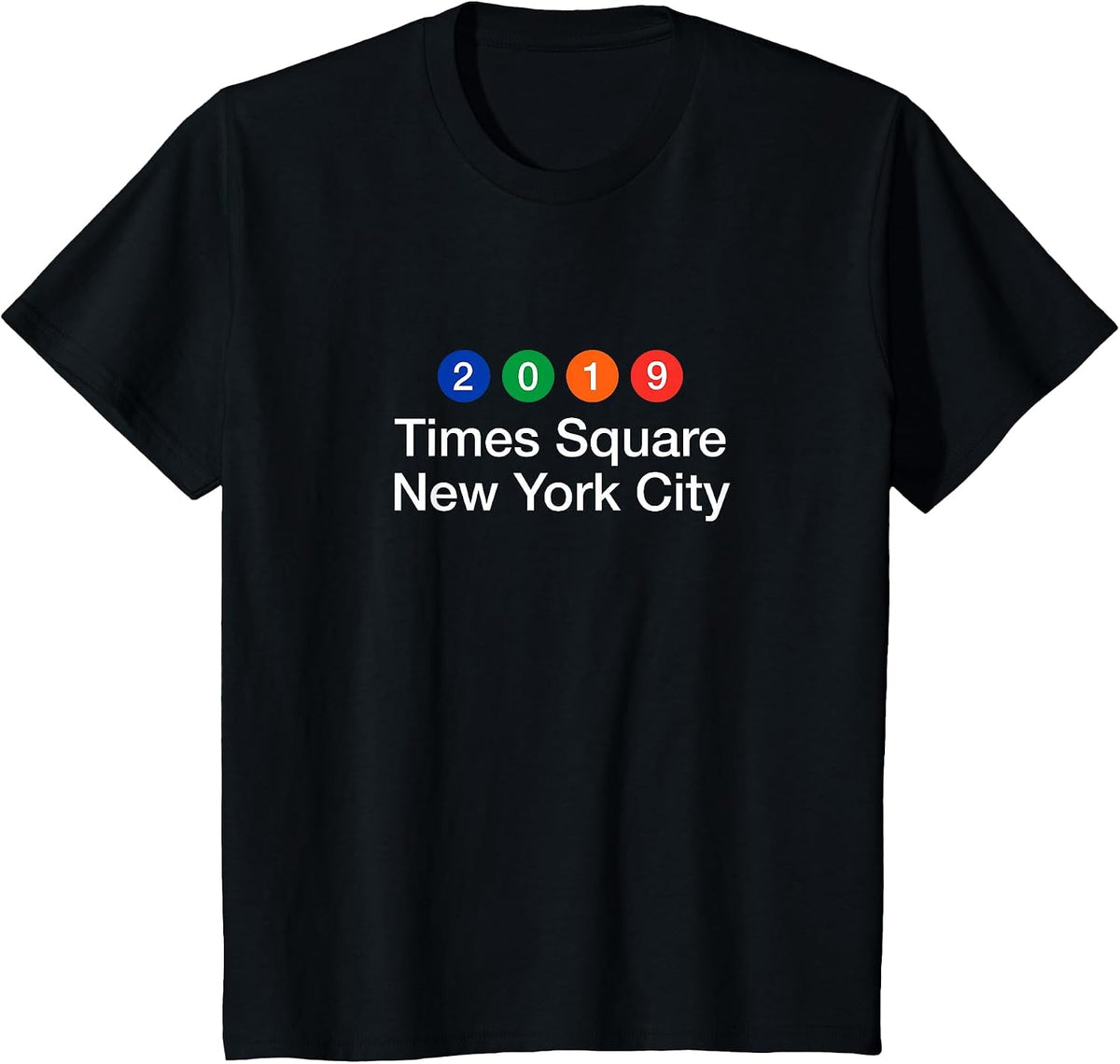 NYC 2019 New York City Subway Style T-Shirt Times Square T-Shirt - Black