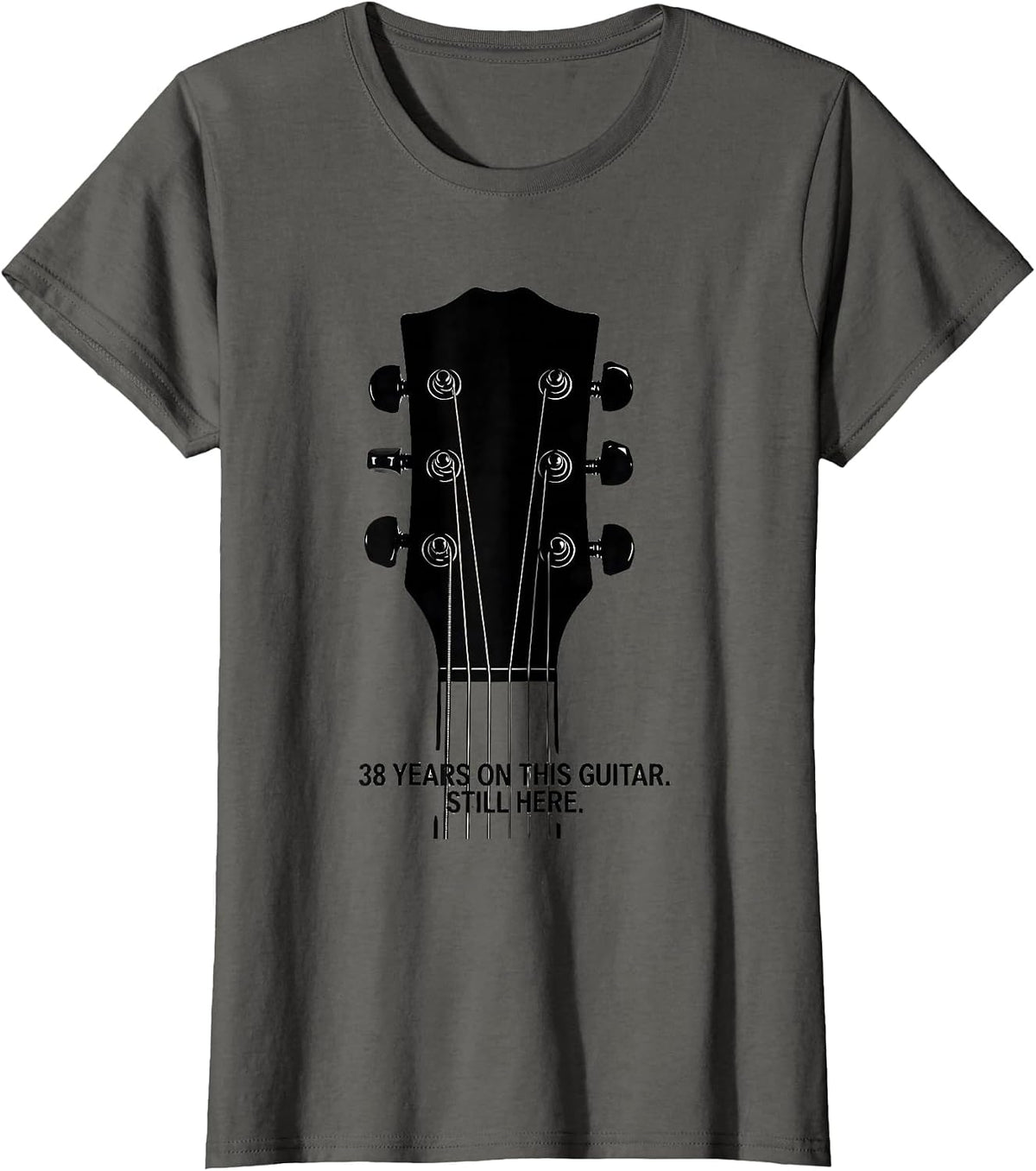 Women's 38 Years On This Guitar Still Here Funny Guitar Player Gift T-Shirt - Asphalt Grey