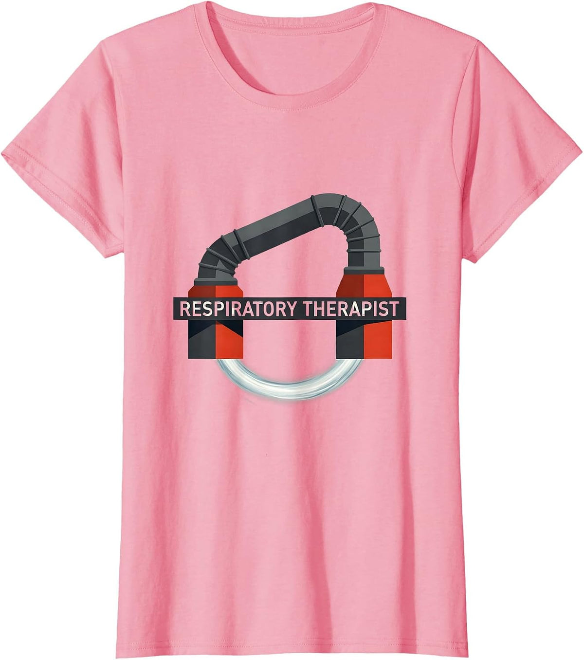 Women's Respiratory Therapist Editorial Conceptual RT Profession T-Shirt - Pink