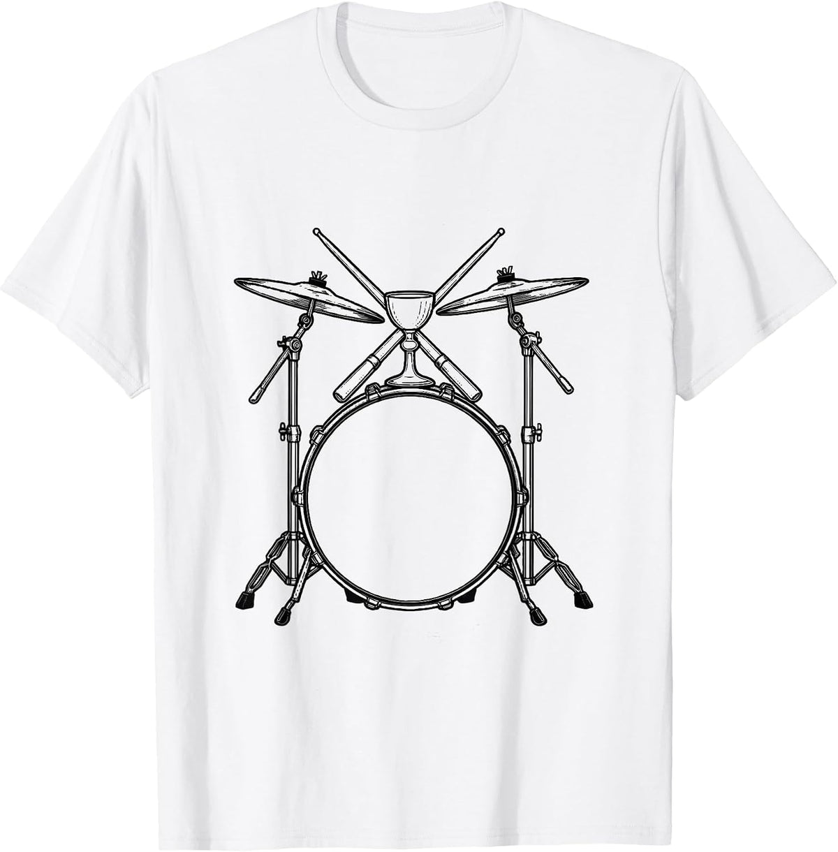 Men's Compact Drum Kit Christian Musician Worship Faith T-Shirt - White