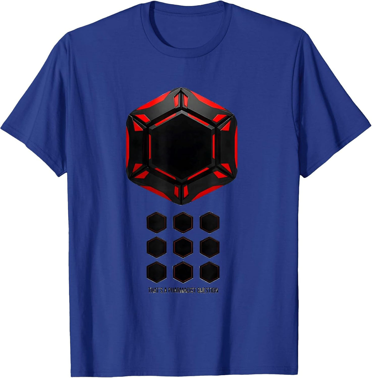 That's A Pharmacist Question Geometric Pharmacy Tech Humor T-Shirt - Royal Blue