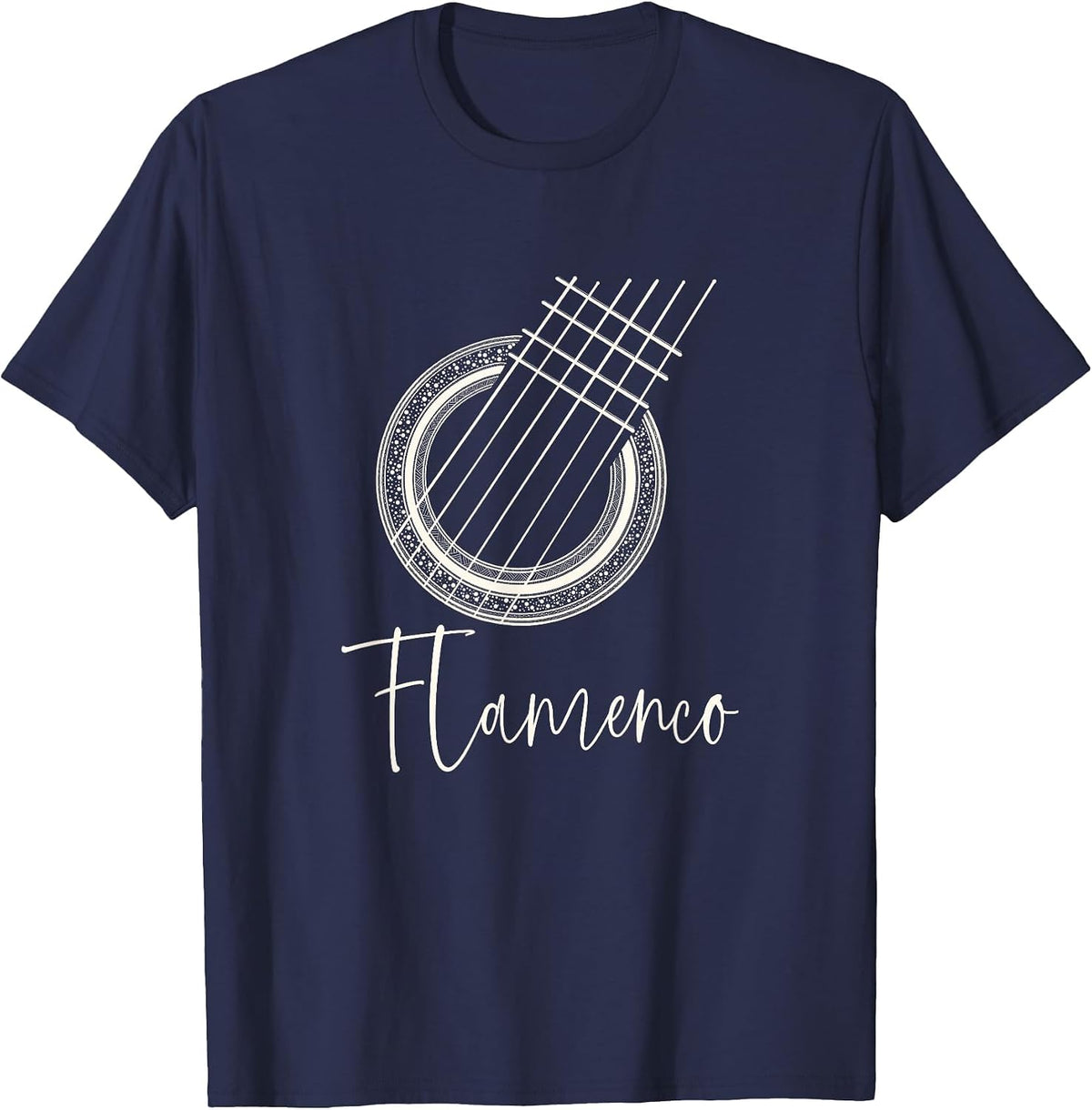 Spanish Flamenco Guitar T-Shirt - Navy Blue