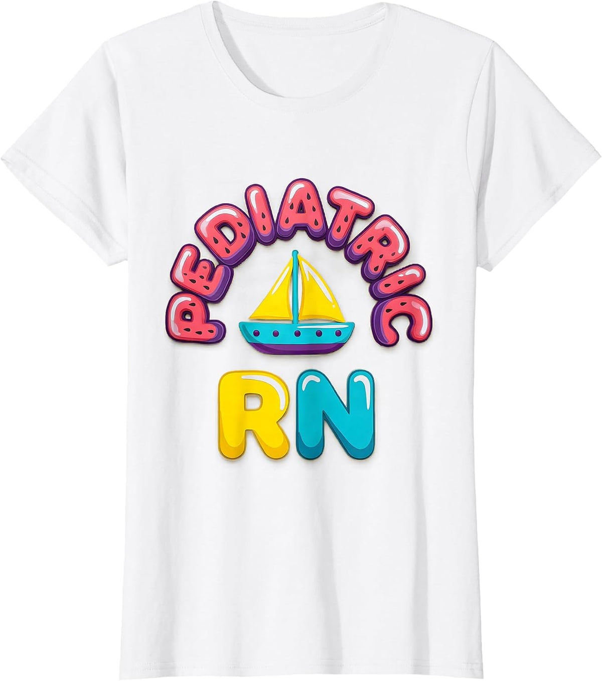 Pediatric RN Cute Arched NICU Nurse Practitioner Workwear T-Shirt - White