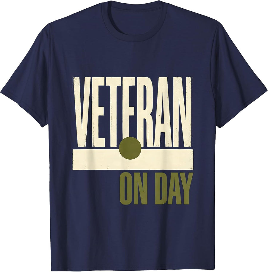 Veteran On Day Patriotic Military Veteran Humor T-Shirt - Navy Blue