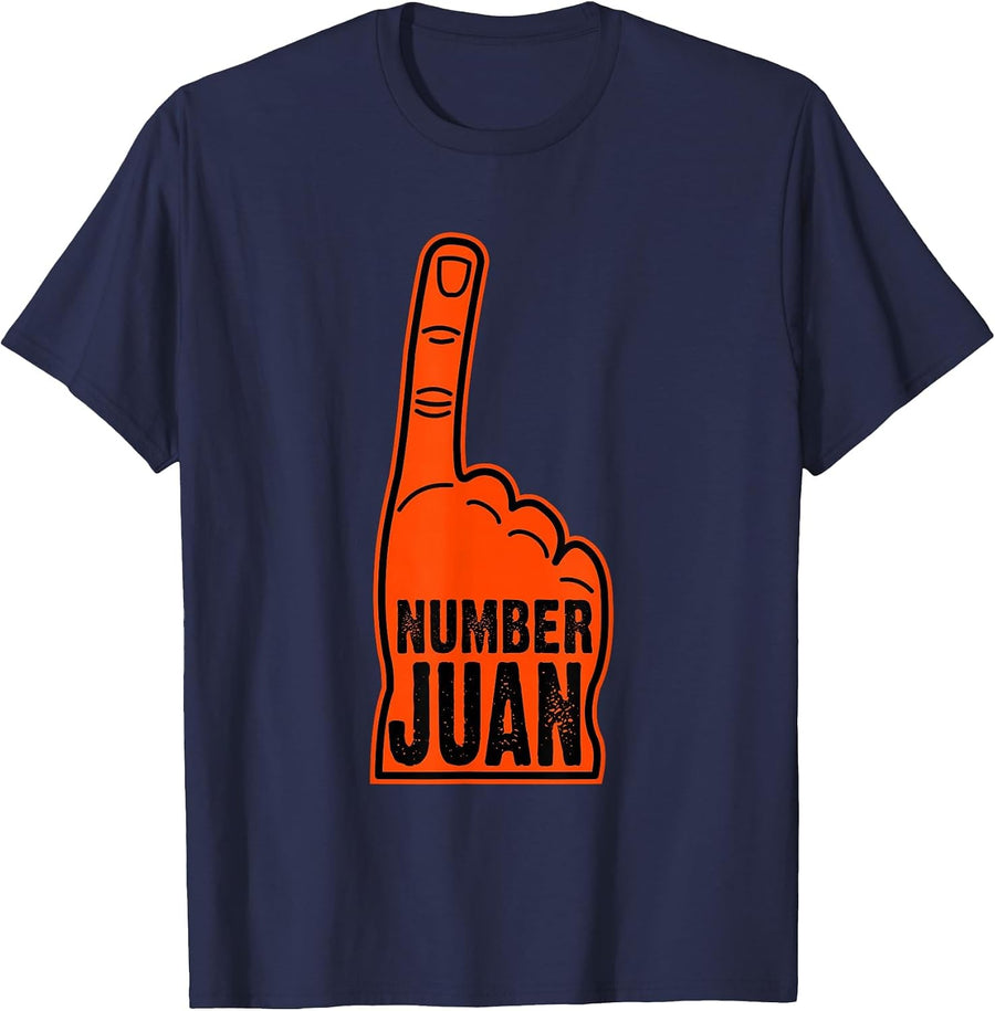 Funny Number Juan Designer t Shirt T-Shirt - Navy Blue