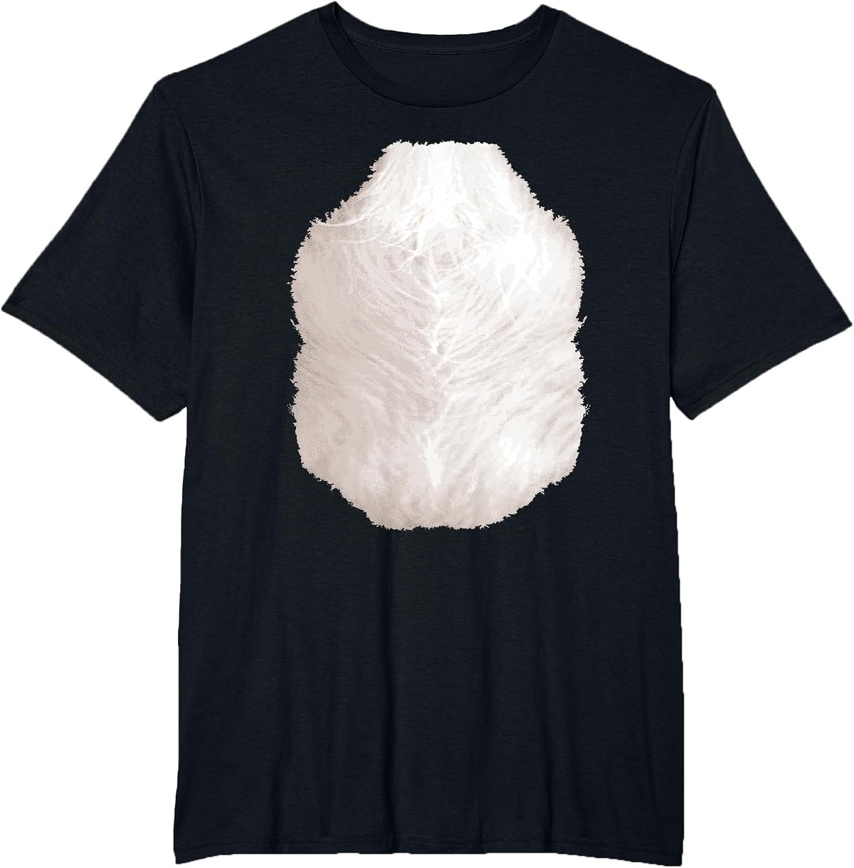 Skunk Hairy Belly Chest Hair Picture Halloween Costume Adult T-Shirt - Black