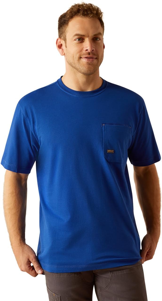 ARIAT mens Rebar Workman 360 Airflow T-shirt - Sodalite Blue