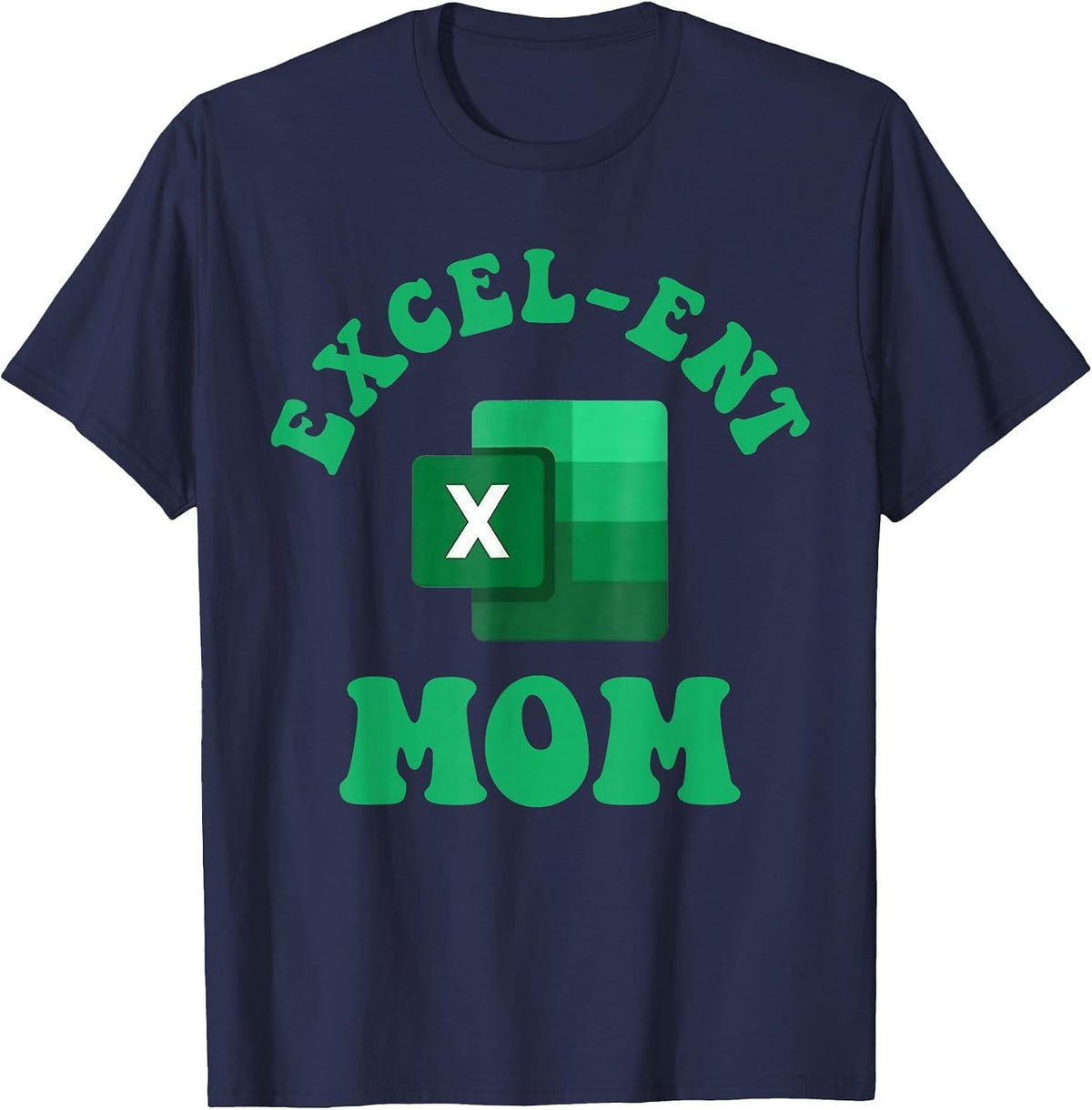 Excel-ent Mom Excel Spreadsheet Groovy Mom T-Shirt - Navy Blue