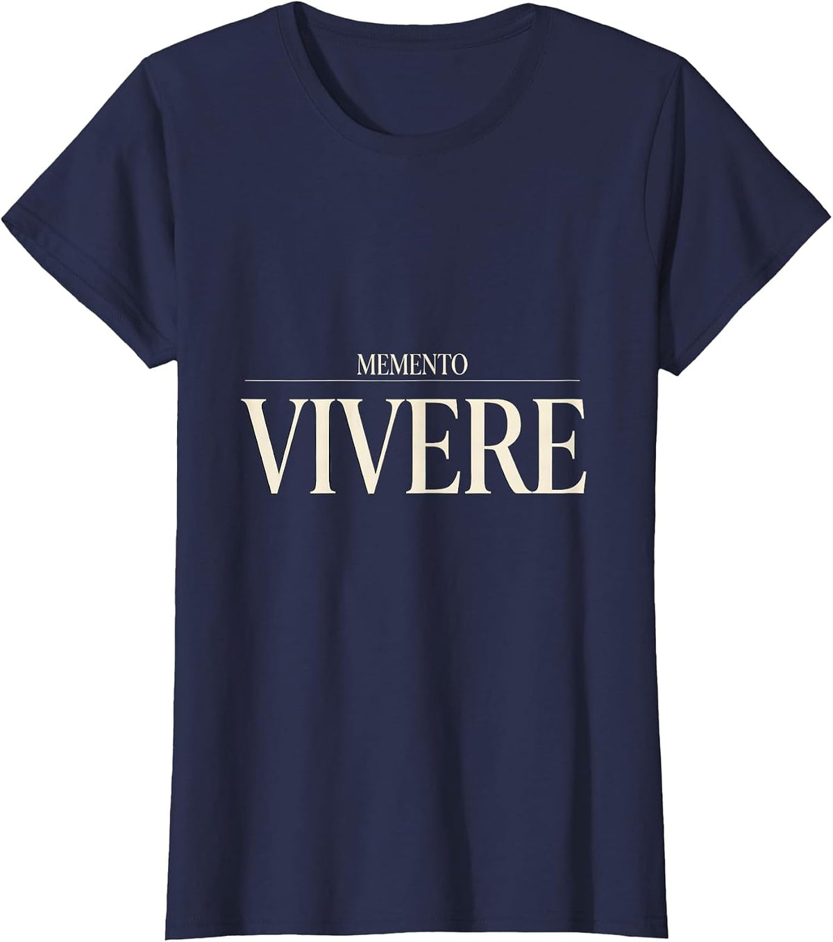 Women's Memento Vivere Stoic Philosophy Quote Marcus Aurelius Reader T-Shirt - Navy Blue