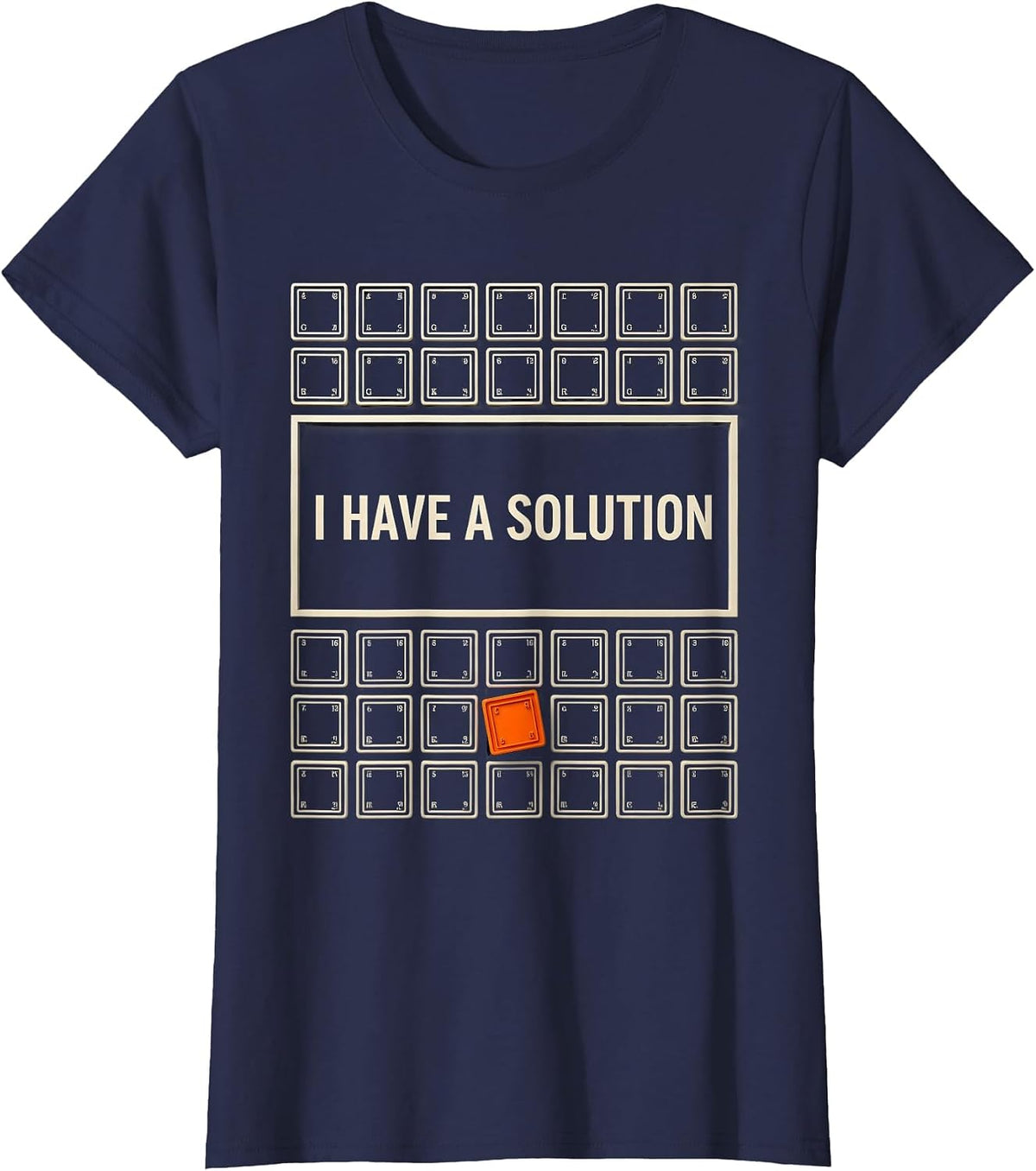Women's I Have A Solution Funny Chemistry Periodic Table Science T-Shirt - Navy Blue