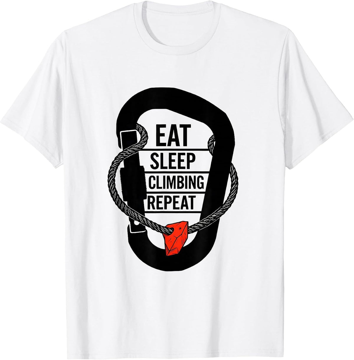 Men's EAT SLEEP CLIMBING REPEAT Minimalist Sport Fan Gift T-Shirt - White