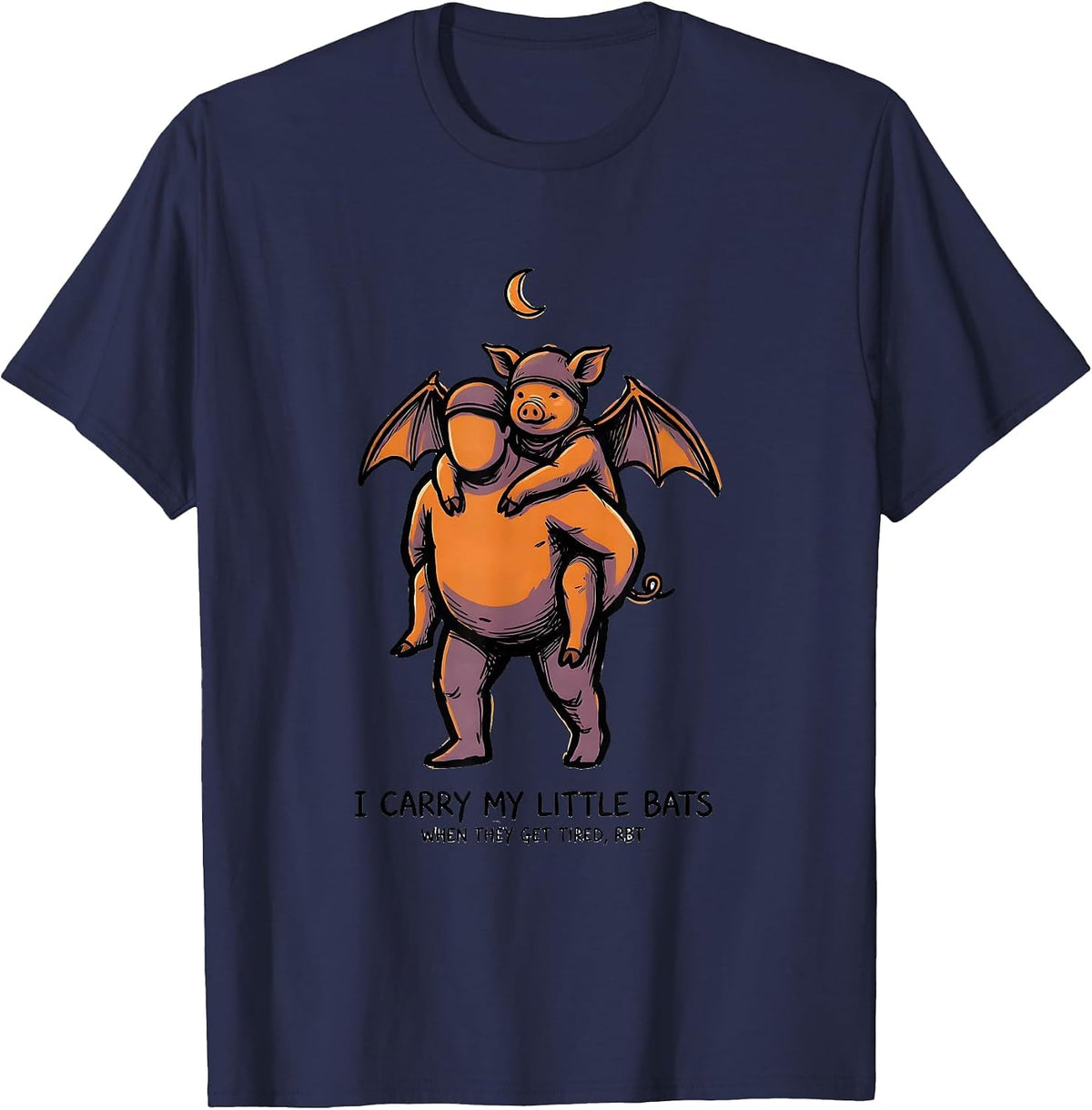 I Carry My Little Bats When They Get Tired, RBT T-Shirt - Navy Blue