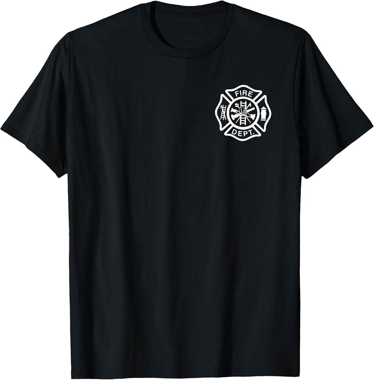 Fire Department Logo Uniform Fireman Symbol Firefighter Gear T-Shirt - Black