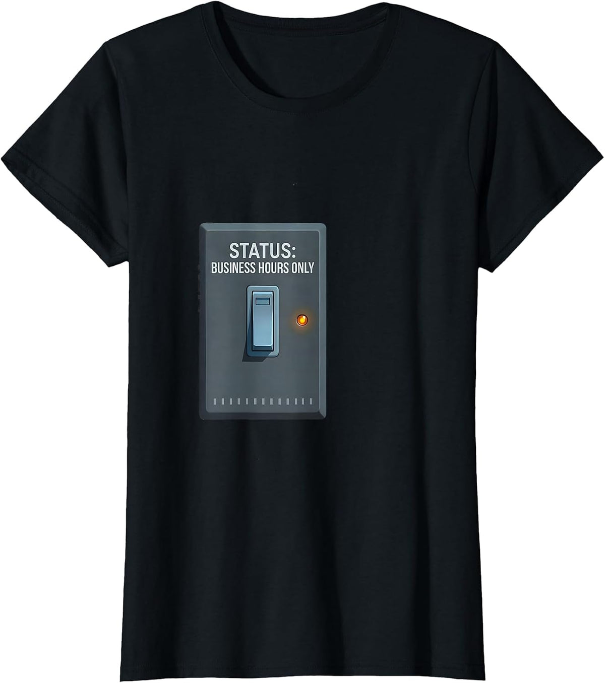 Women's Status Business Hours Only Funny IT Support Programmer Tech T-Shirt - Black