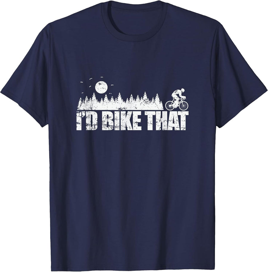 I'd Bike that Cycling Fun Without Any Limits T-Shirt - Navy Blue
