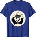 Panda Chef Tossing Dumplings in Wok Illustration T-Shirt - Royal Blue