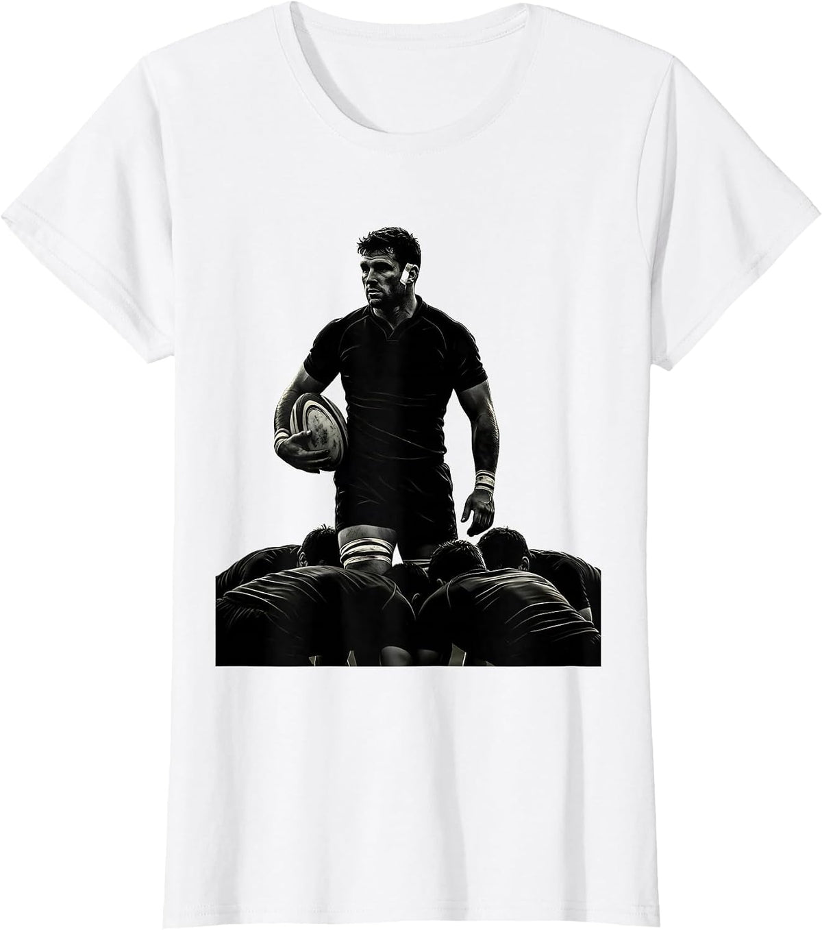 Women's Rugby Player Silhouette Funny Rugby Fan Humor T-Shirt - White