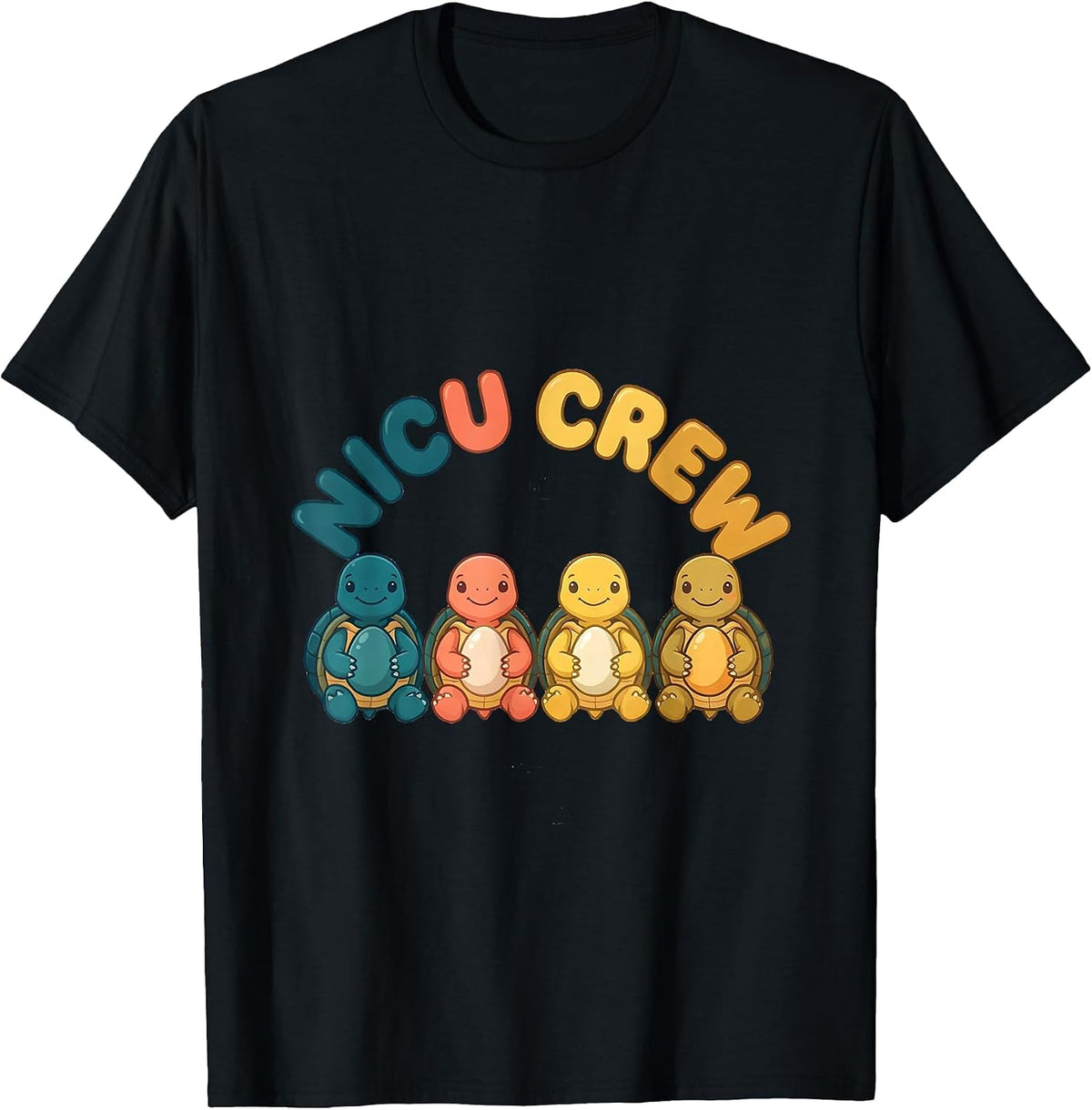 Men's NICU Crew Cute Animal Pediatric Nurse Practitioner Pride T-Shirt - Black