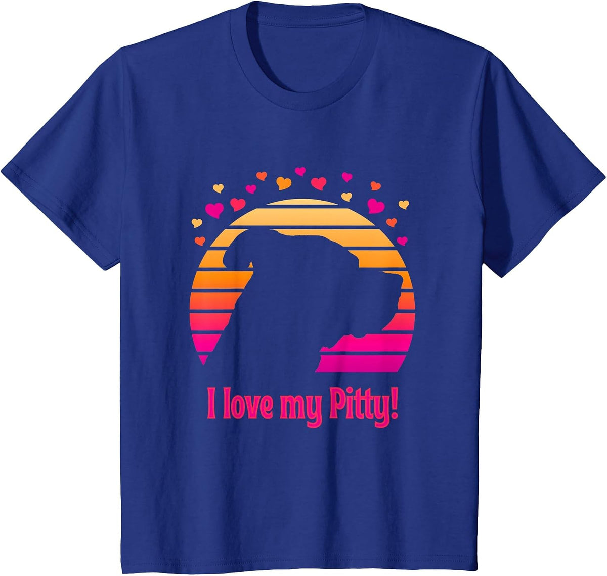 I Love My Pitty, Pittbull, Staffordshire for Men & Women T-Shirt - Royal Blue