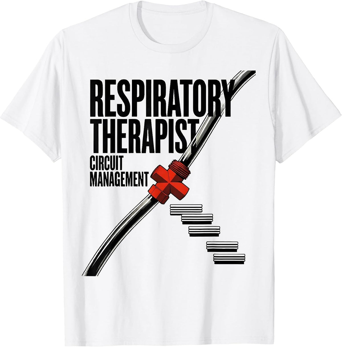 Men's Respiratory Therapist Circuit Management RT T-Shirt - White