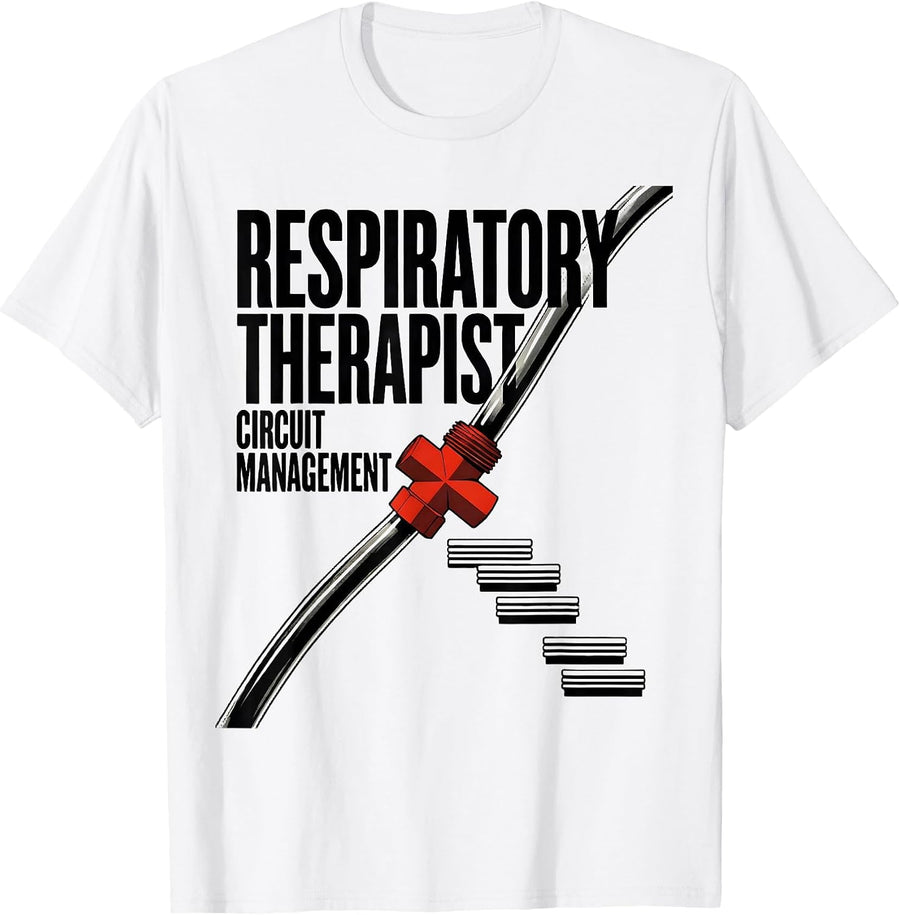 Men's Respiratory Therapist Circuit Management RT T-Shirt - White