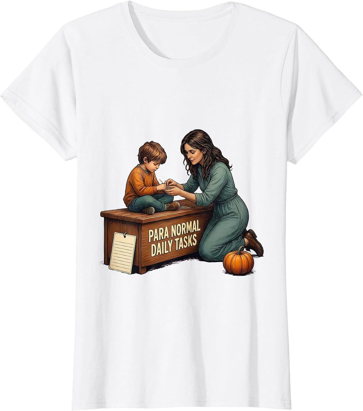 Para Normal Daily Tasks Funny Ghost Paraprofessional T-Shirt - White