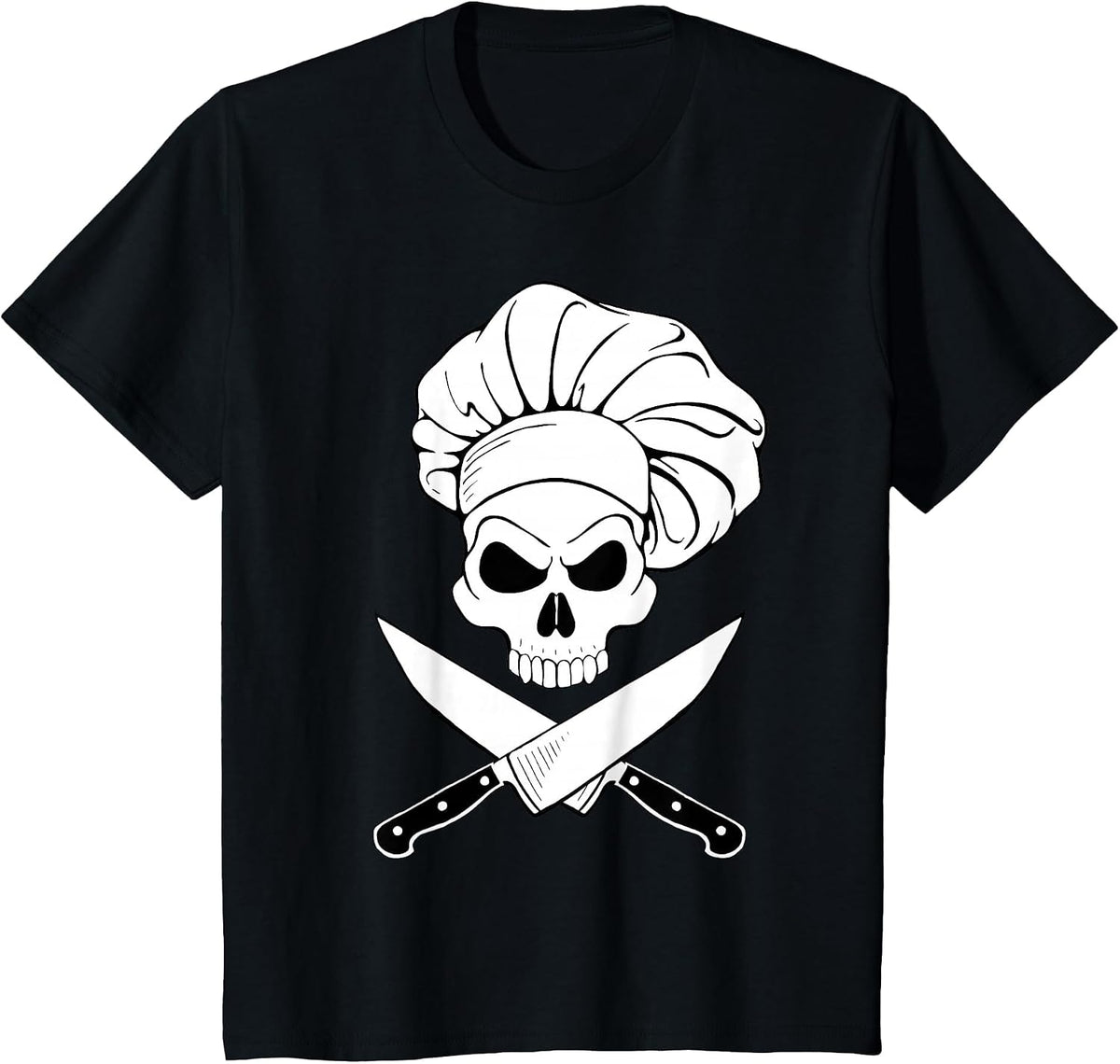 Chef Skull and Crossbones Knives Tshirt T-Shirt - Black