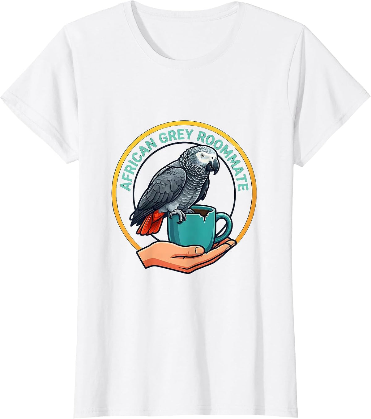African Grey Roommate Funny Parrot Lover Bird Owner Gift T-Shirt - White