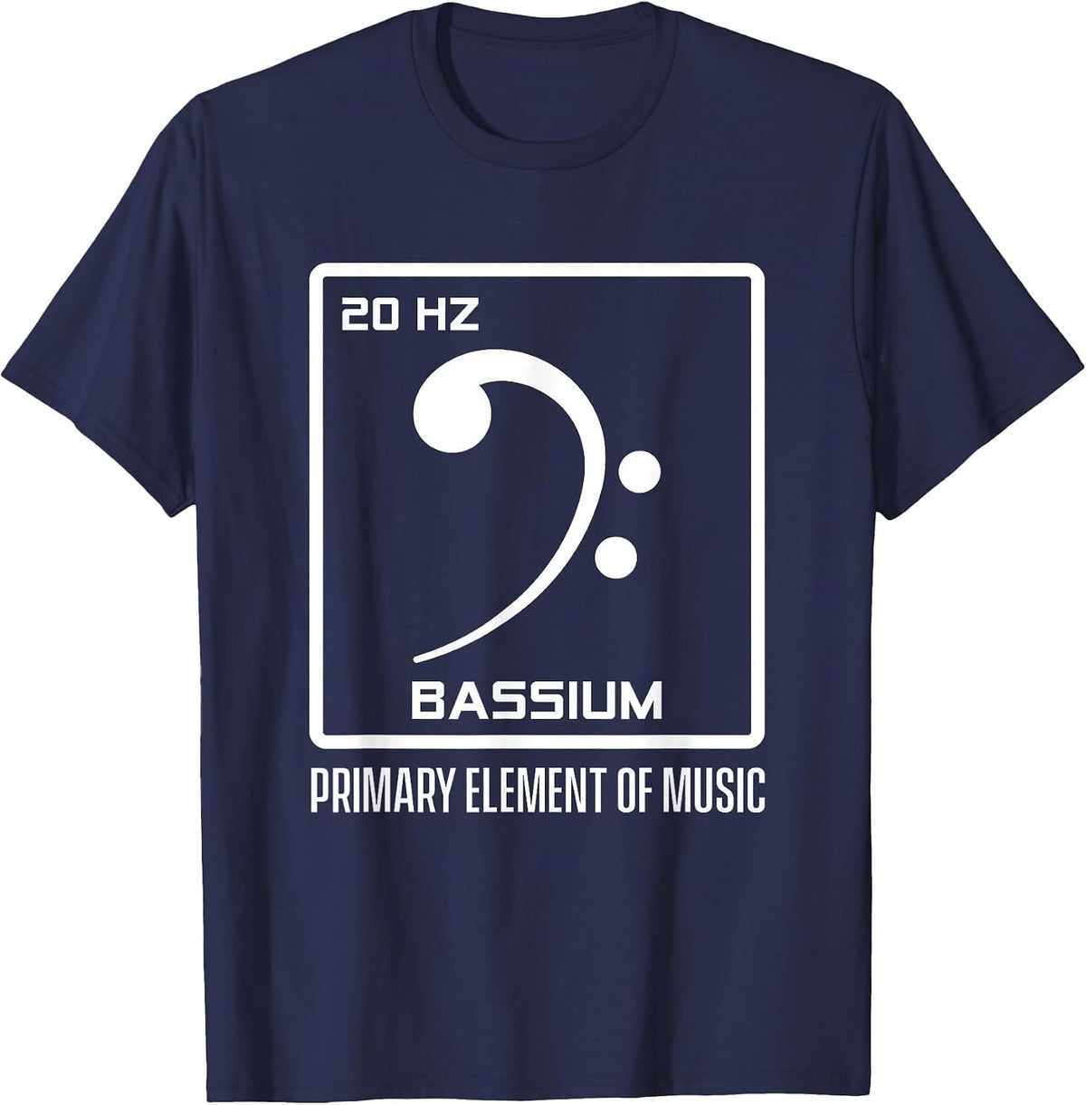 Bass Clef Bassist Guitarist Bass Guitar Player Musician Rock T-Shirt - Navy Blue