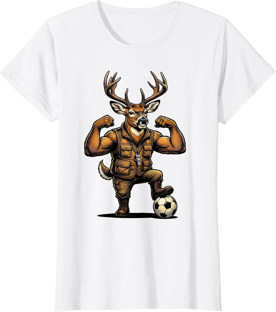 Women's Whitetail Buck Pop Art Hunting Dad Humor T-Shirt - White