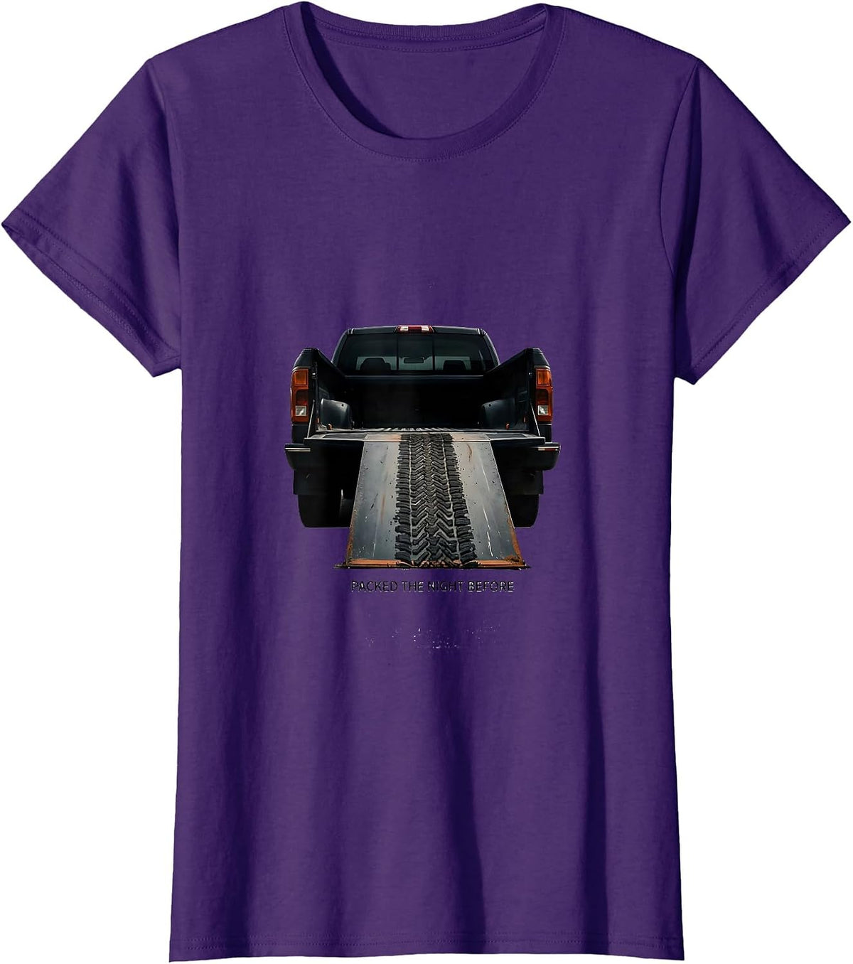Women's Packed The Night Before Minimalist Dirt Bike Motocross Rider T-Shirt - Purple