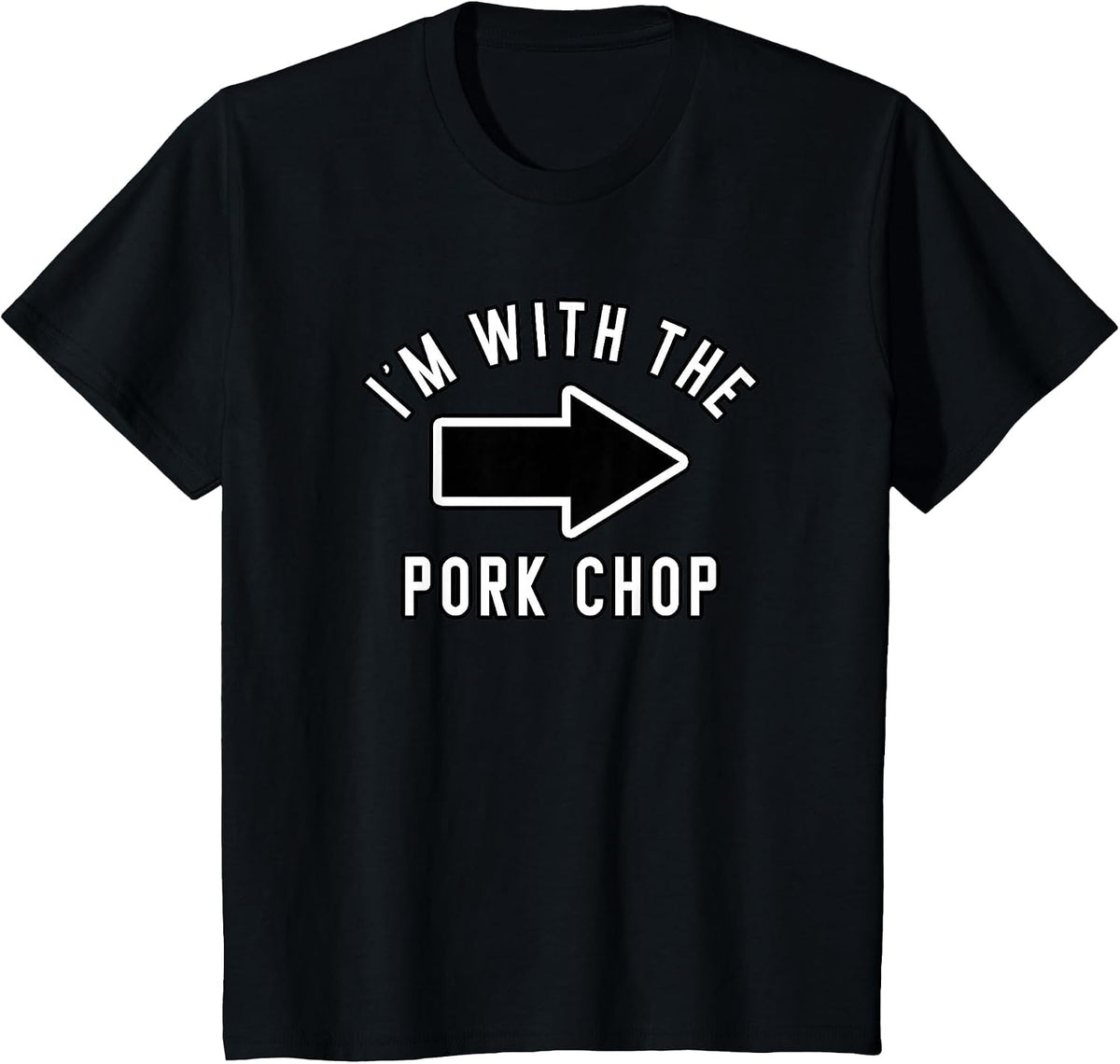 Couples Halloween Costume Shirts I'm with The Pork Chop T-Shirt - Black