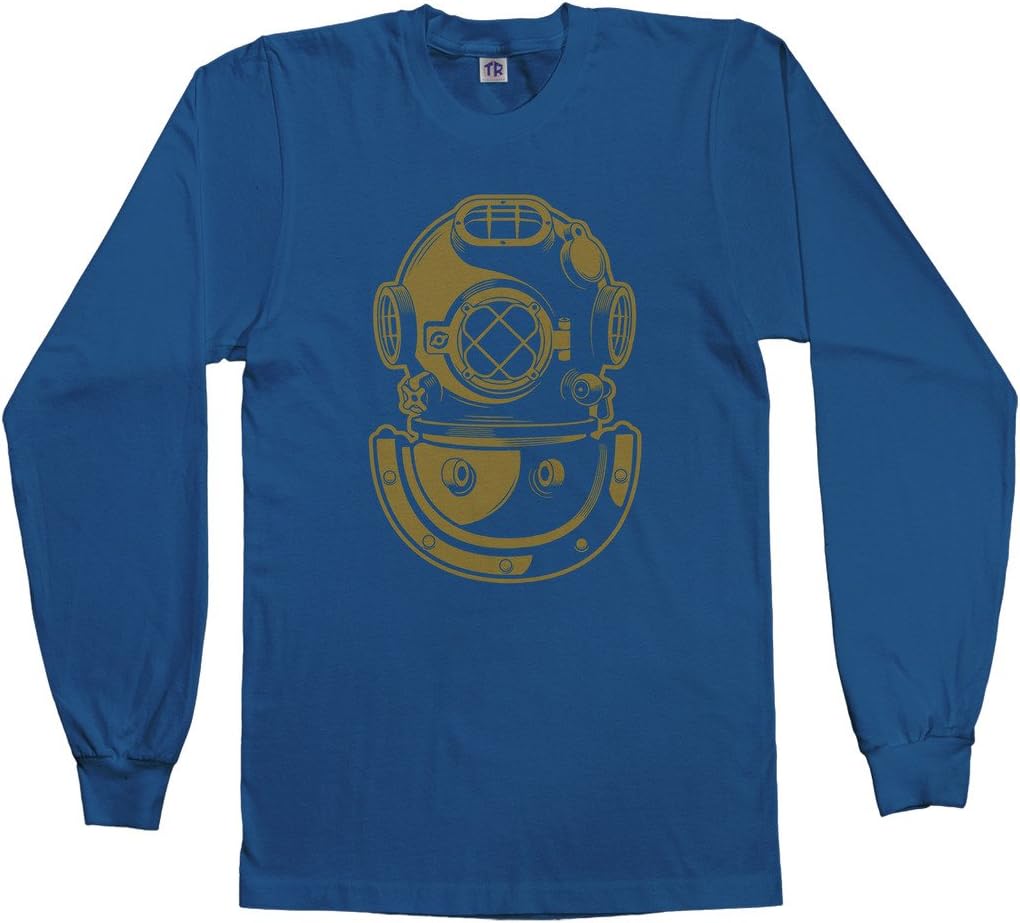Threadrock Men's Deep Sea Diver Helmet Long Sleeve T-Shirt - Royal Blue