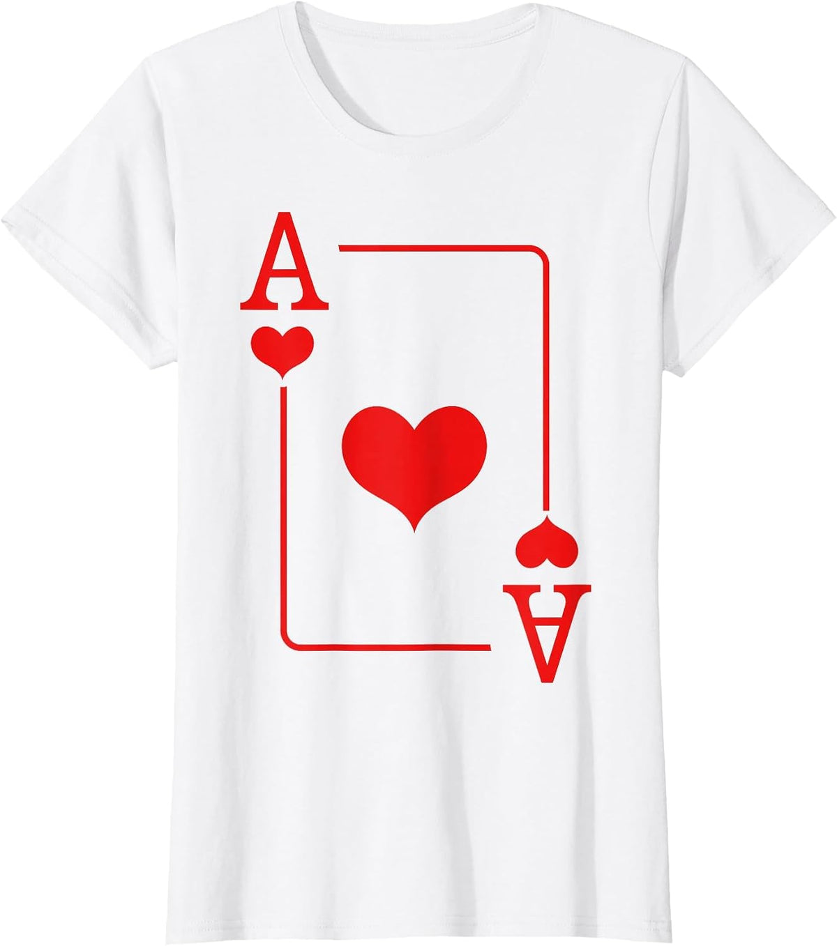 Ace of Hearts Costume Cards Deck Halloween T-Shirt - White
