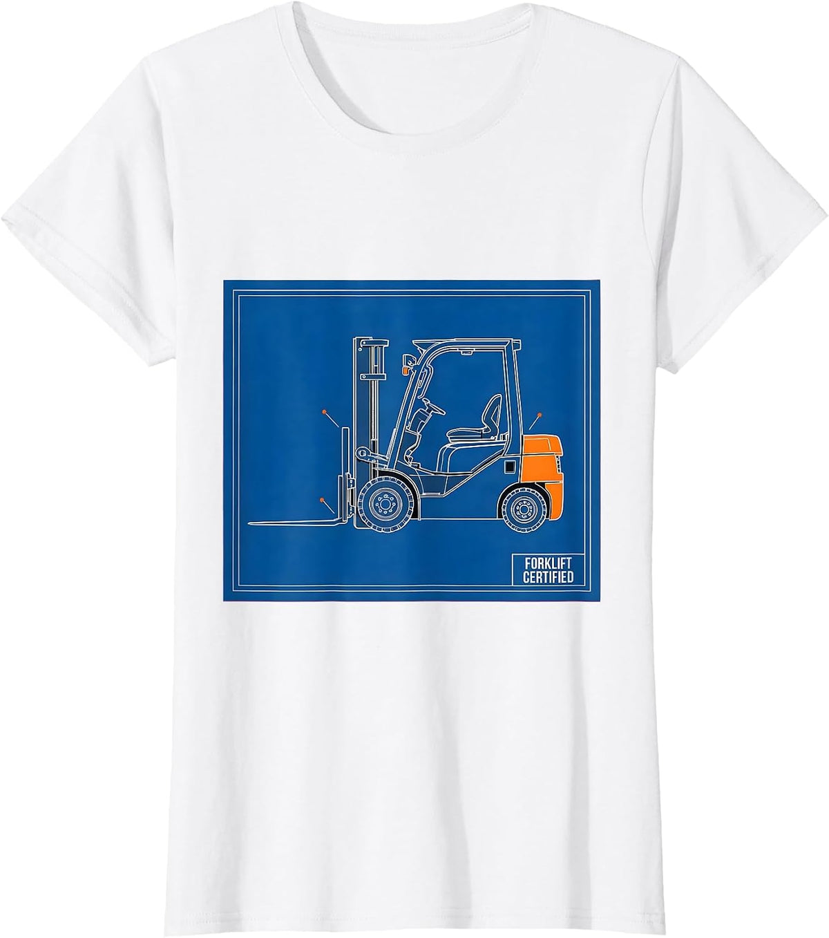 Forklift Certified Funny Construction Worker Heavy Equipment T-Shirt - White