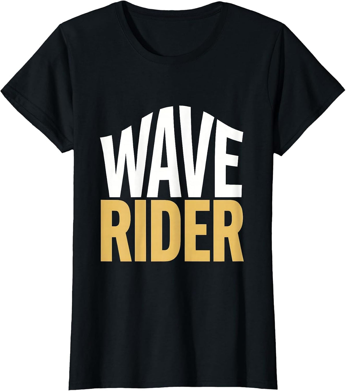 Wave Rider Seaside Surf Graphic Design T-Shirt - Black