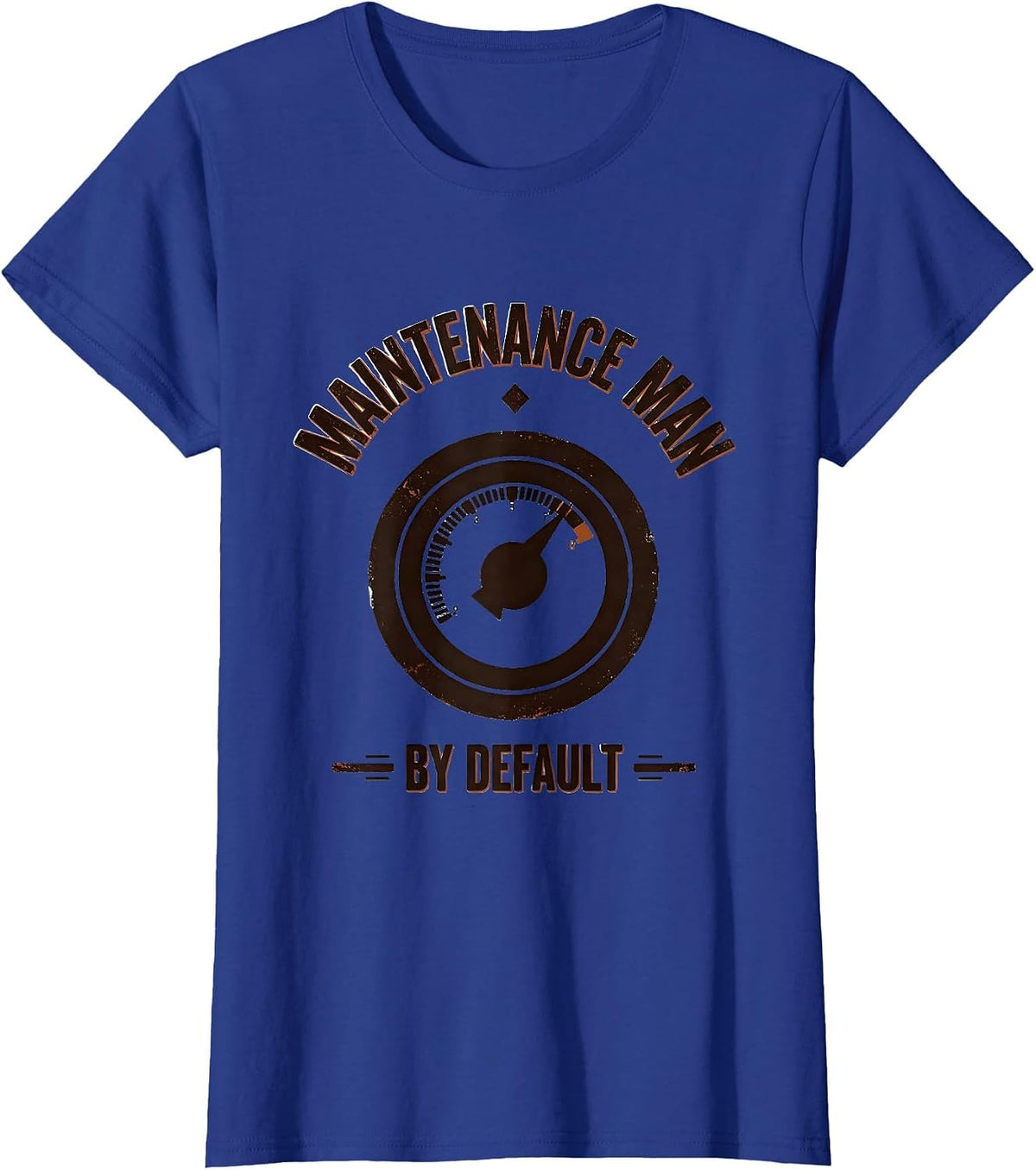 Women's Maintenance Man By Default Vintage HVAC Technician Workplace T-Shirt - Royal Blue