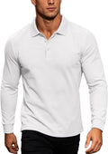 Golf Shirts for Men Long Sleeve Lightweight Quick Dry Basic Pullover Tops Classic Collar Solid Color Shirts Clothes -