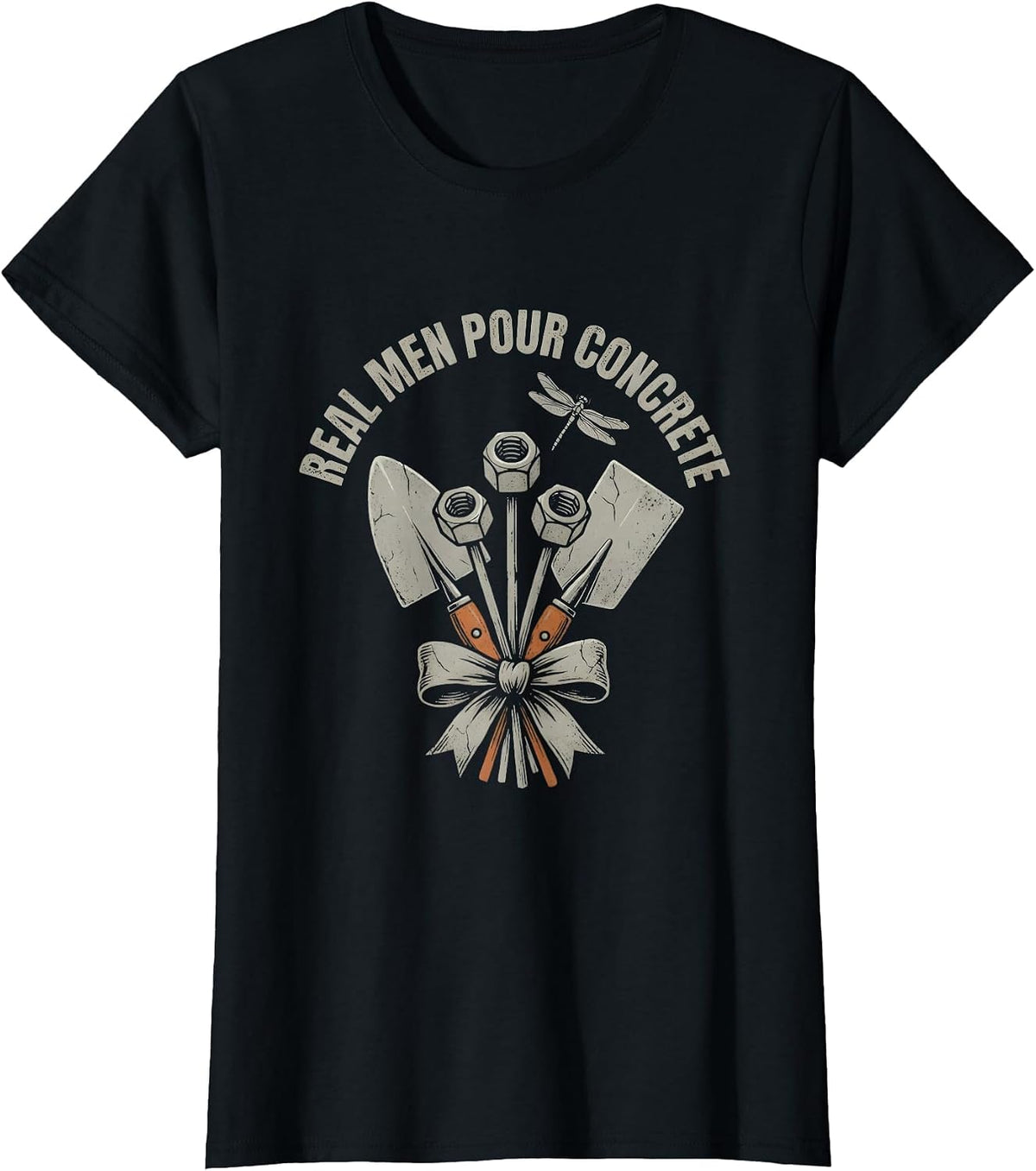 Real Men Pour Concrete Blue Collar Pride Design T-Shirt - Black
