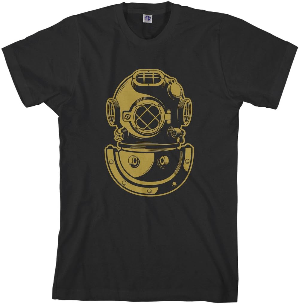 Threadrock Men's Deep Sea Diver Helmet T-Shirt - Black