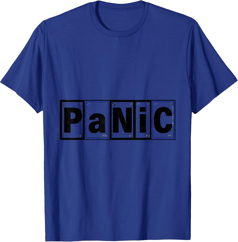 PaNiC Funny Chemistry Periodic Table Wordplay Science T-Shirt - Royal Blue