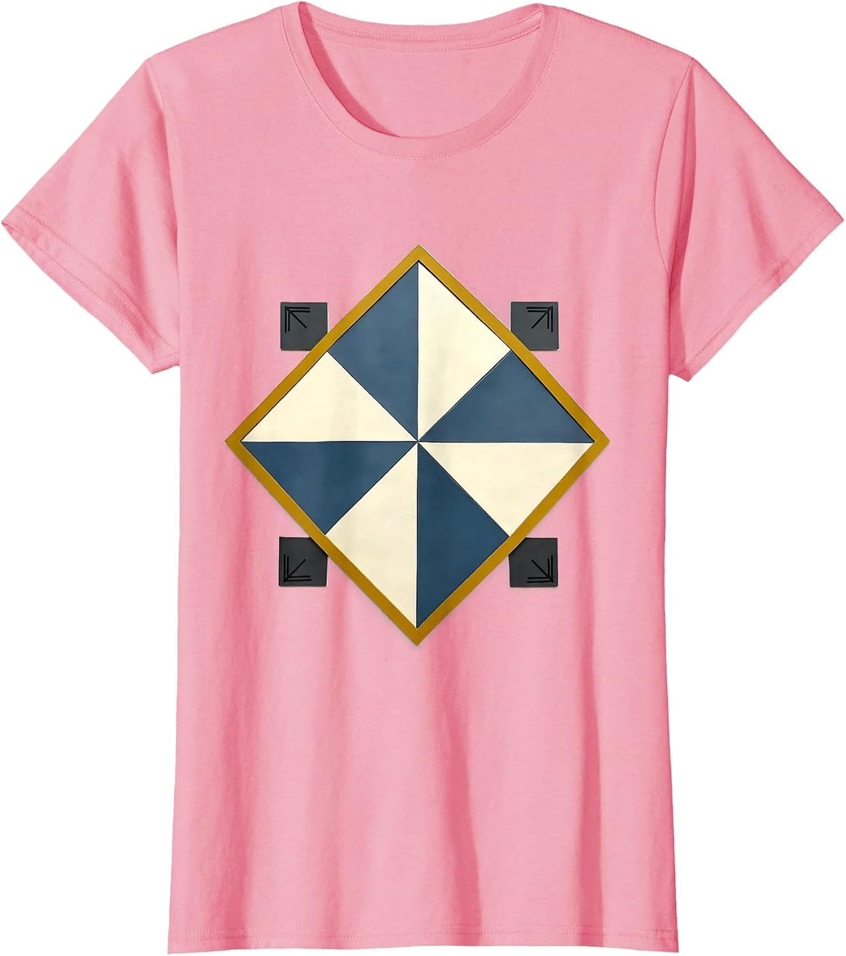 Women's Quilt Block Patchwork Science Humor Chemistry Teacher T-Shirt - Pink