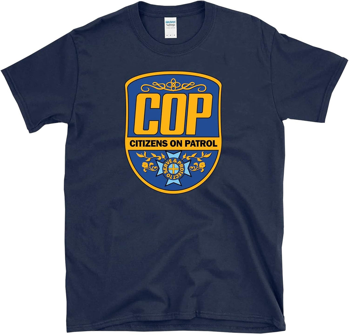 COP - Citizens On Patrol - Classic Logo Police Parody Cosplay T-Shirt - Navy
